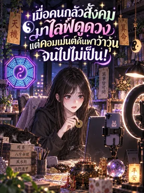 ปก (จบแล้ว) เมื่อคนกลัวสังคมมาไลฟ์ดูดวง แต่คอมเมนต์ดันพาว้าวุ่นจนไปไม่เป็น!
