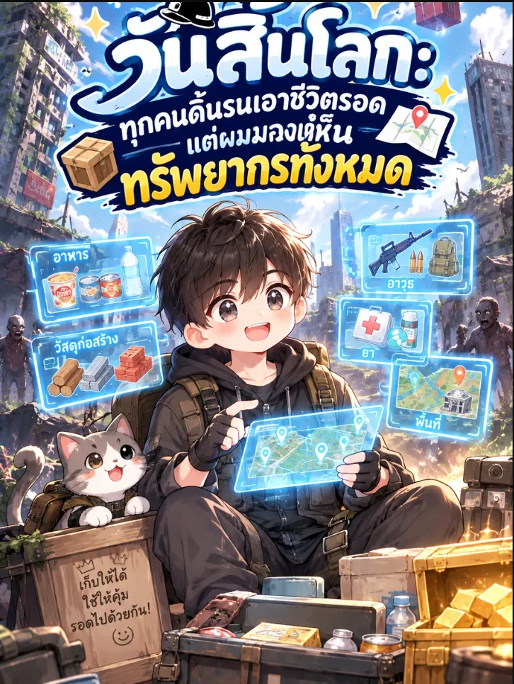 ปก (จบแล้ว) วันสิ้นโลก: ทุกคนดิ้นรนเอาชีวิตรอด แต่ผมมองเห็นทรัพยากรทั้งหมด