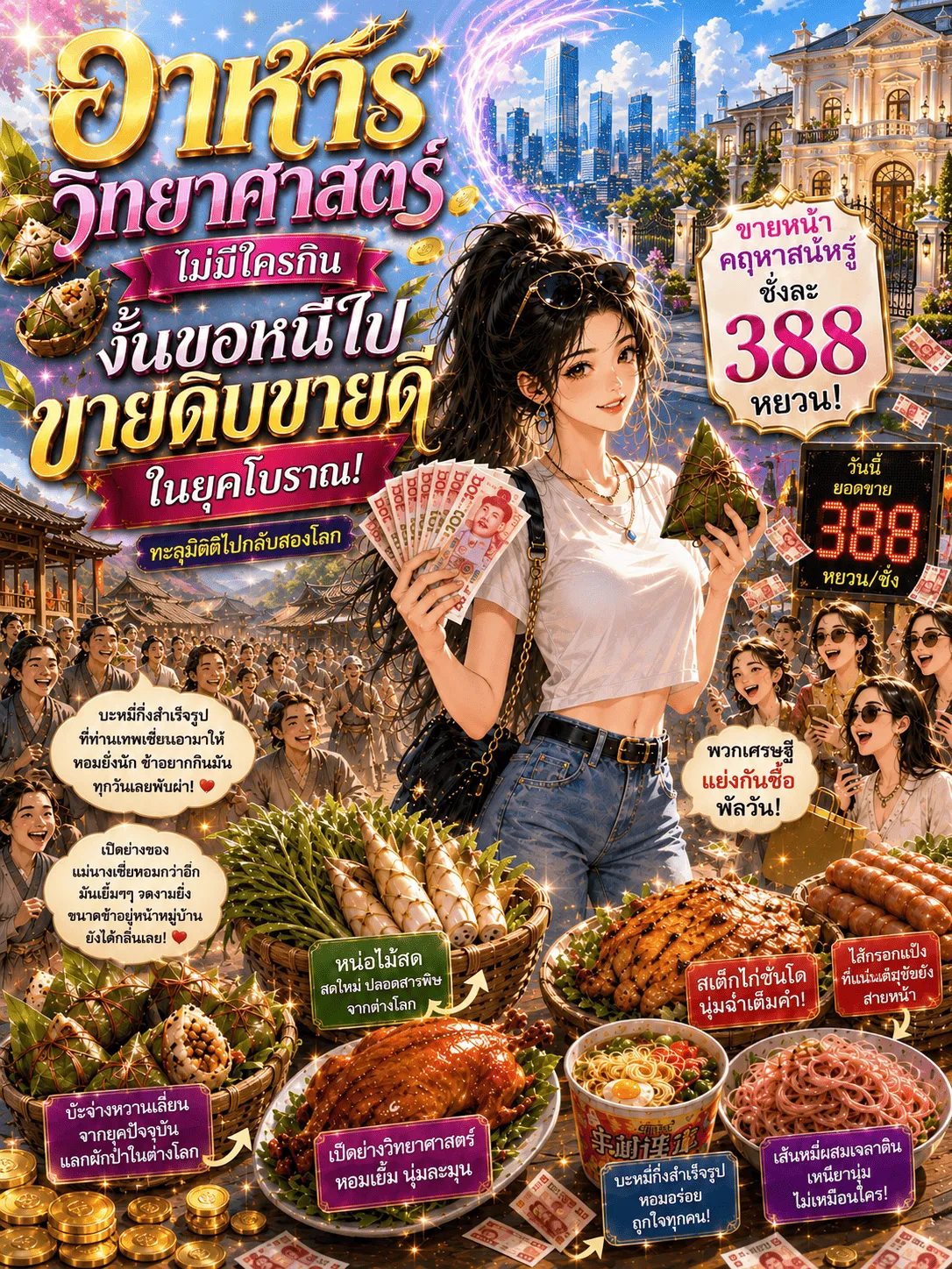 ปก อาหารวิทยาศาสตร์ไม่มีใครกินงั้นขอหนีไปขายดิบขายดีในยุคโบราณ