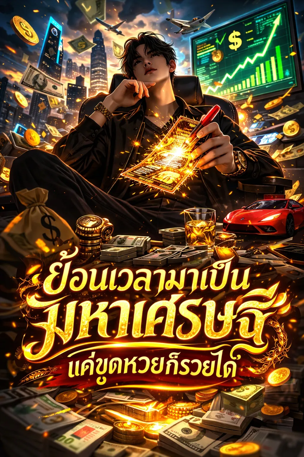 ปก ย้อนเวลามาเป็นมหาเศรษฐี แค่ขูดหวยก็รวยได้
