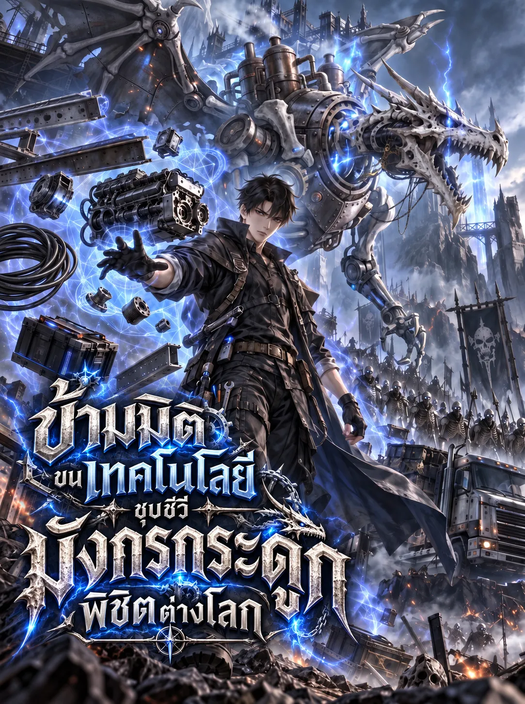 ปก ข้ามมิติขนเทคโนโลยี ชุบชีวีมังกรกระดูกพิชิตต่างโลก