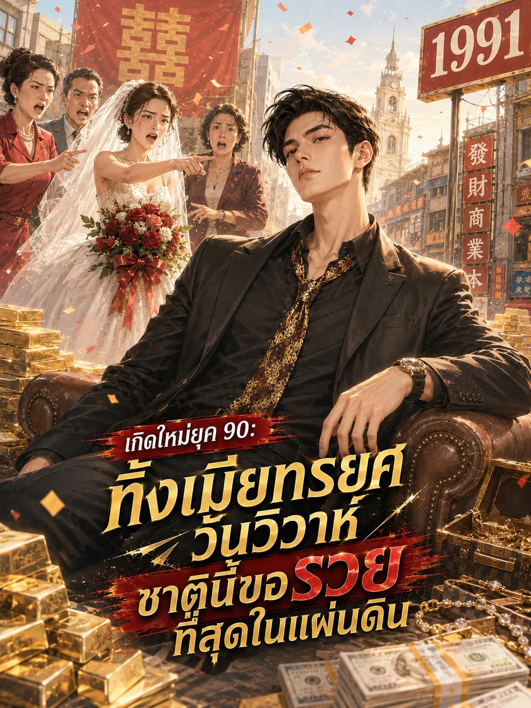 ปก (จบ) (ฟรี 150) เกิดใหม่ยุค 90: ทิ้งเมียทรยศวันวิวาห์ ชาตินี้ขอรวยที่สุดในแผ่นดิน