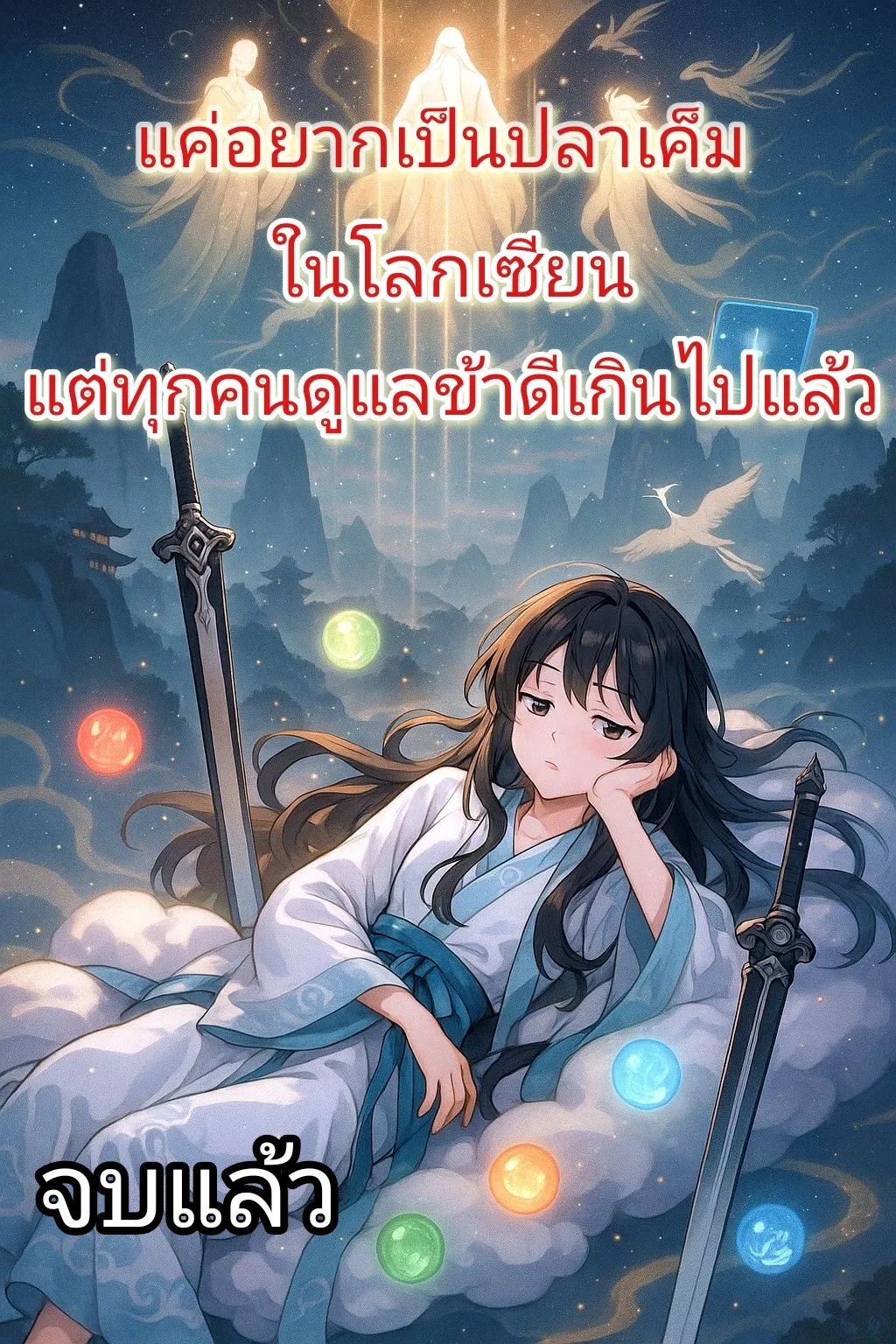 ปก แค่อยากเป็นปลาเค็มในโลกเซียน แต่ทุกคนดูแลข้าดีเกินไปแล้ว