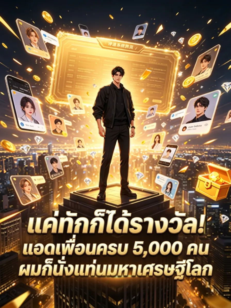ปก แค่ทักก็ได้รางวัล! แอดเพื่อนครบ 5,000 คน ผมก็นั่งแท่นมหาเศรษฐีโลก