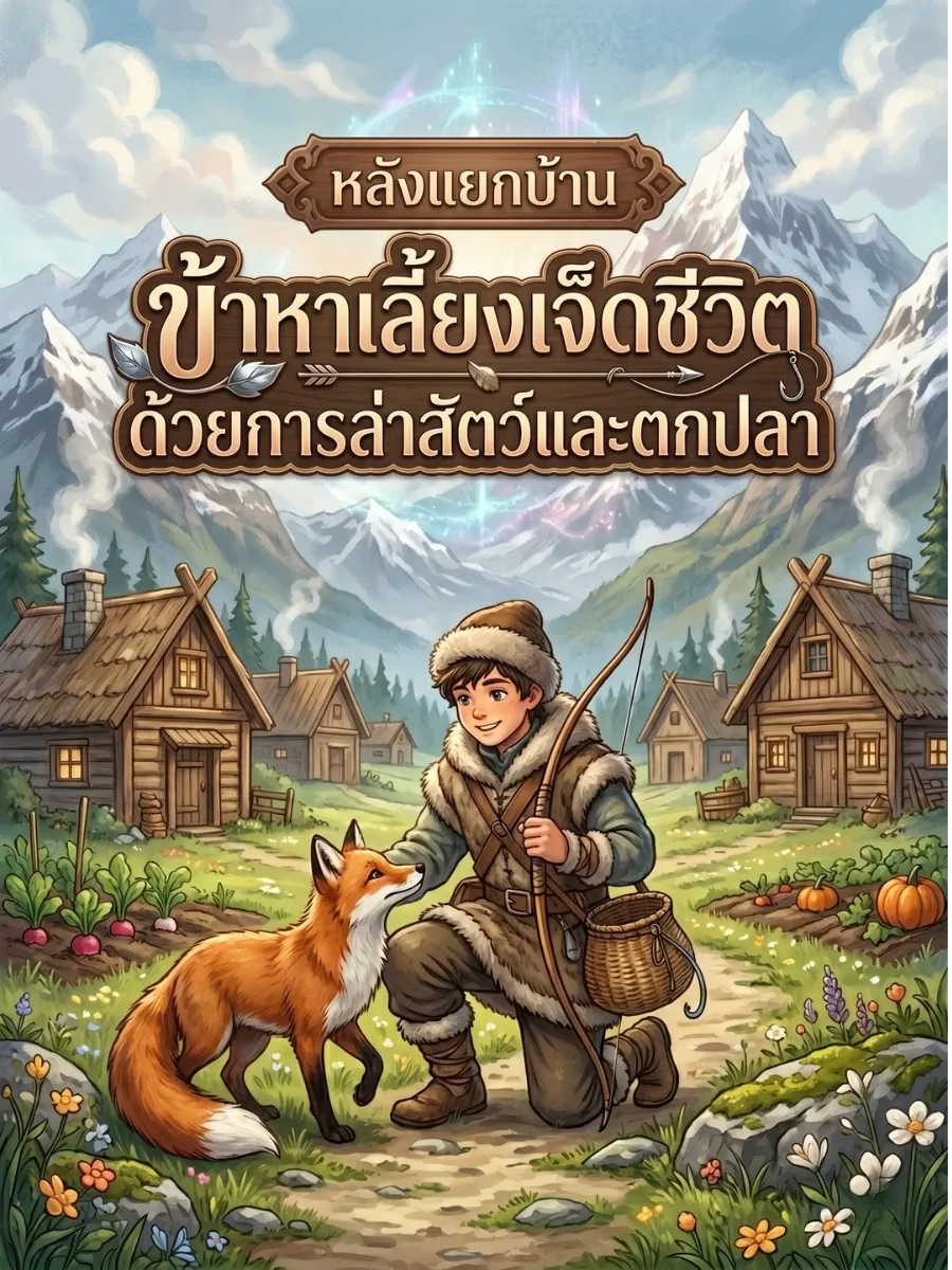 ปก หลังแยกบ้าน ข้าหาเลี้ยงเจ็ดชีวิตด้วยการล่าสัตว์และตกปลา