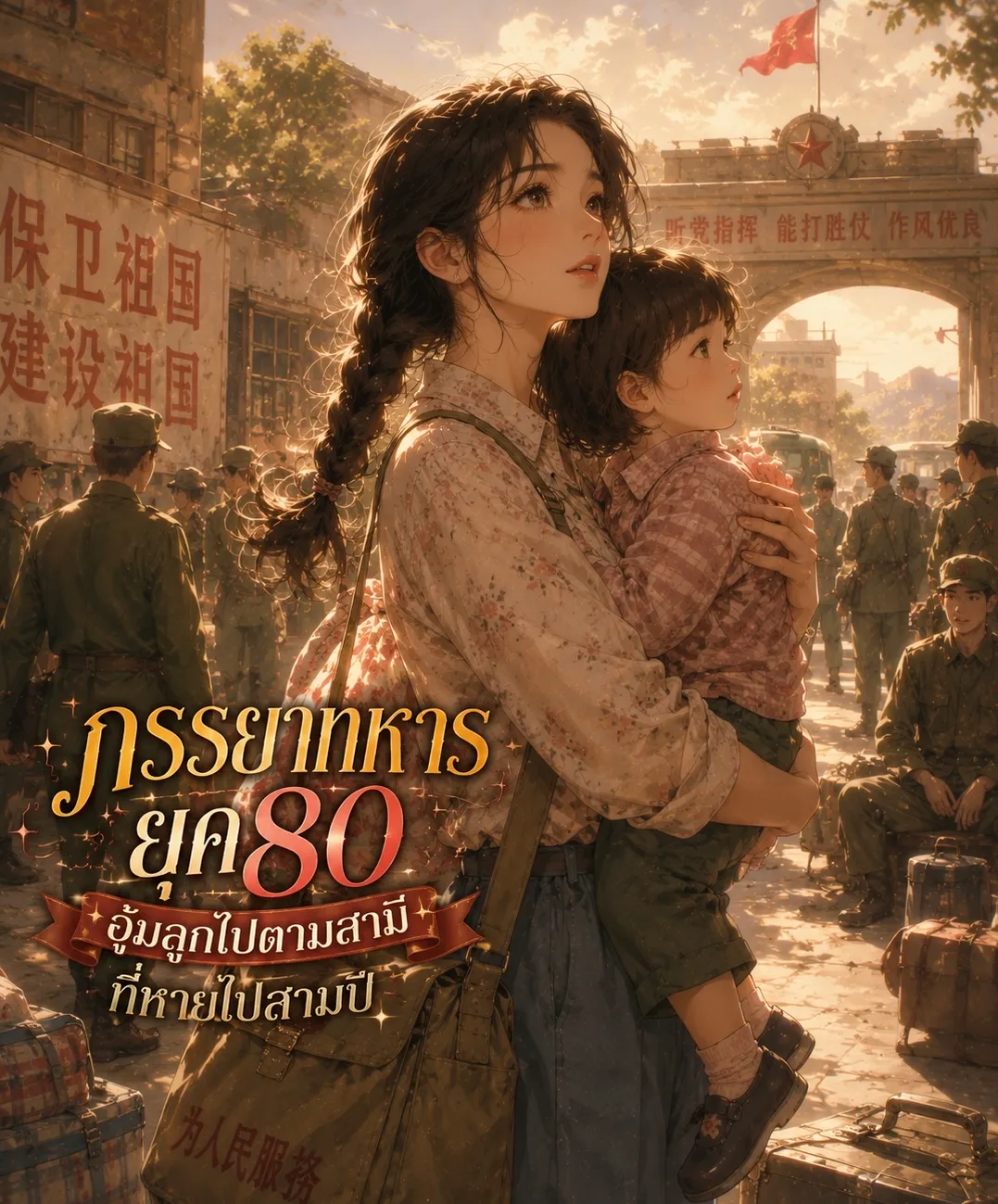 ปก [จบแล้ว] ภรรยาทหารยุค80 อุ้มลูกไปตามสามีที่หายไปสามปี