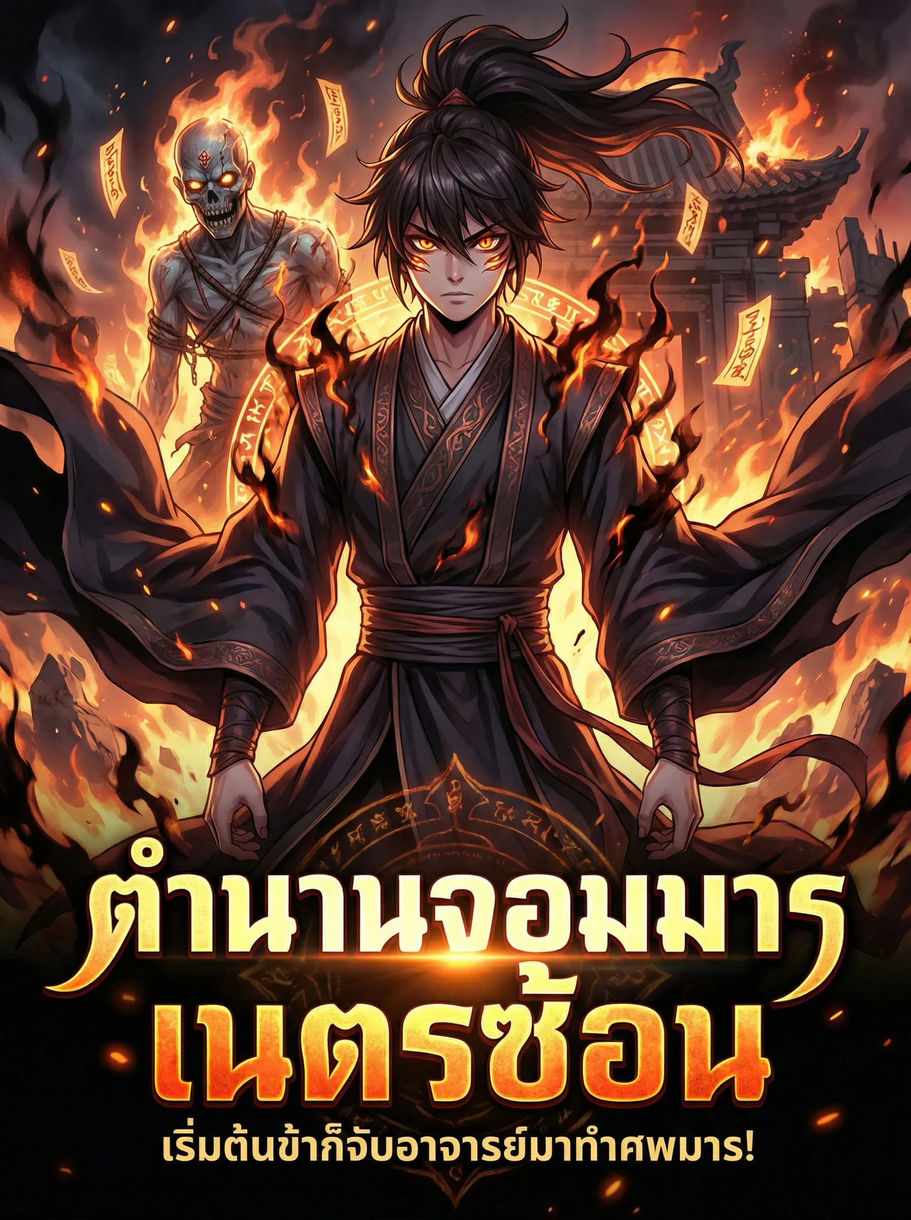 ปก ตํานานจอมมารเนตรซ้อน เริ่มต้นข้าก็จับอาจารย์มาทําศพมาร!