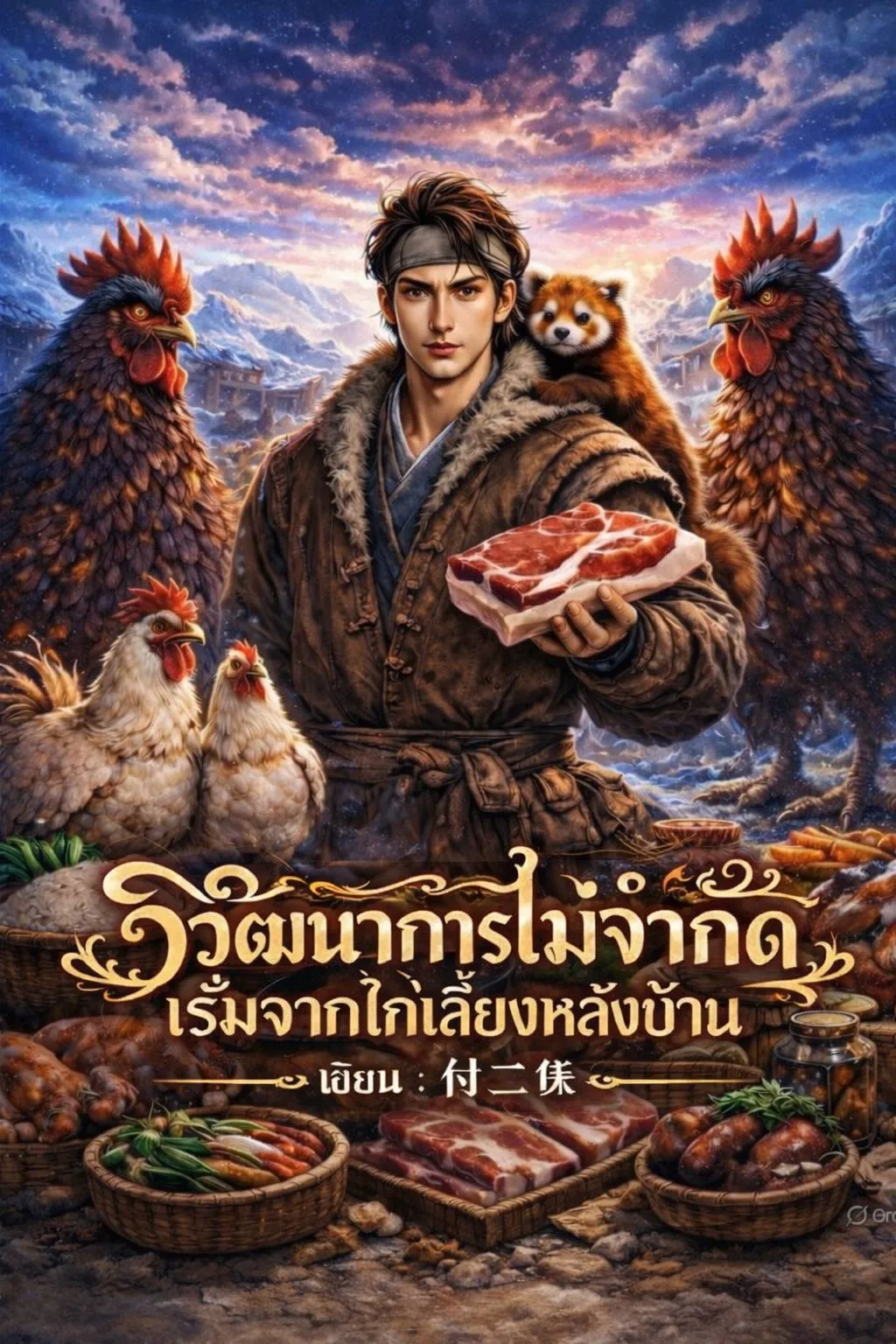 ปก (จบแล้ว) (อ่านฟรี150ตอน) วิวัฒนาการไม่จํากัด : ฉันเริ่มต้นจาก วิวัฒนาการไก่ตัวจ้อยหลังบ้าน